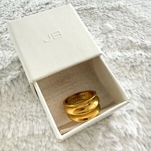 Jenny Bird Double Dune Ring Gold Size 7 New In Box